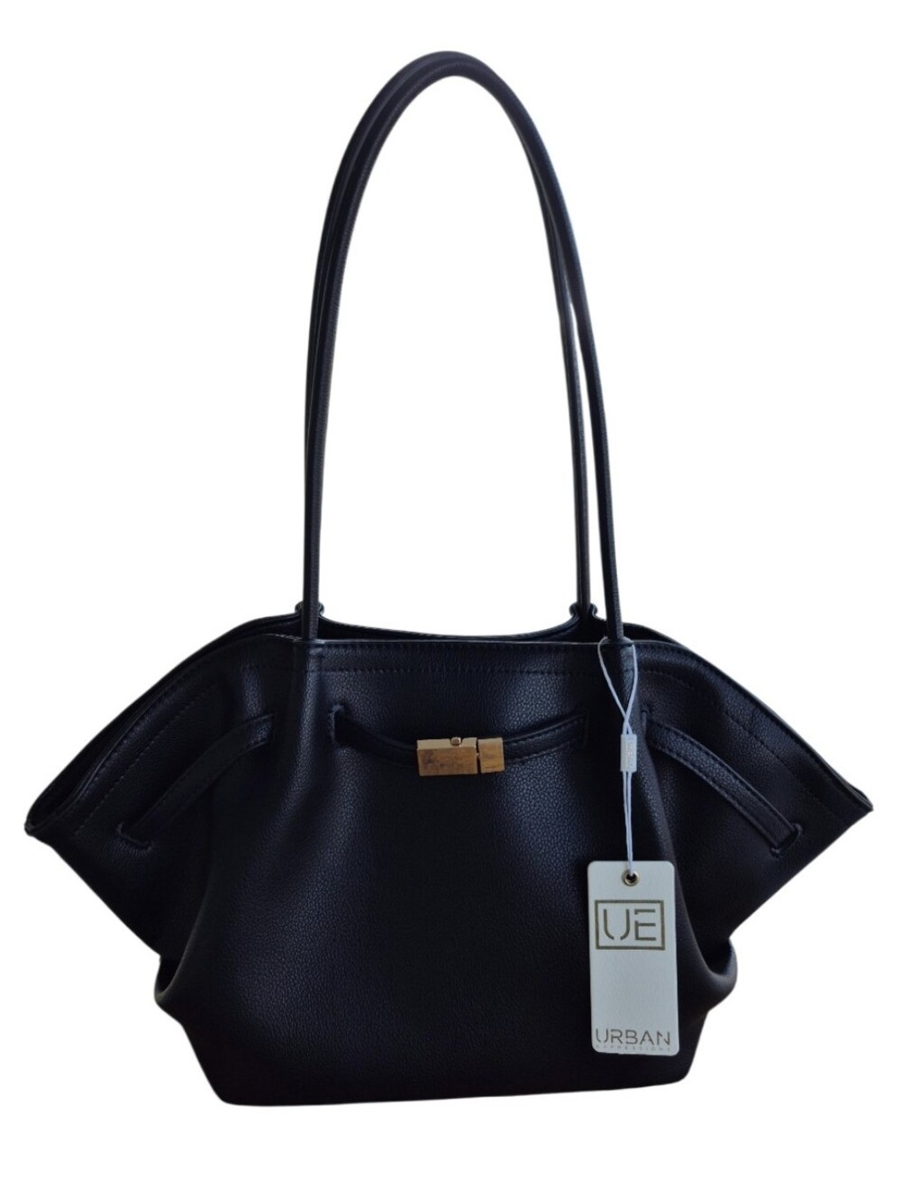 Urban Expressions Monroe Satchel Vegan Leather Black Shoulder Bag NWT